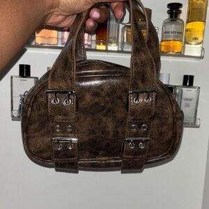 SHEIN Brown Textured Faux Leather Bag